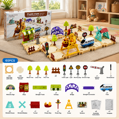 DIY Amusement Park Railway Building Set