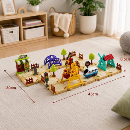 DIY Amusement Park Railway Building Set
