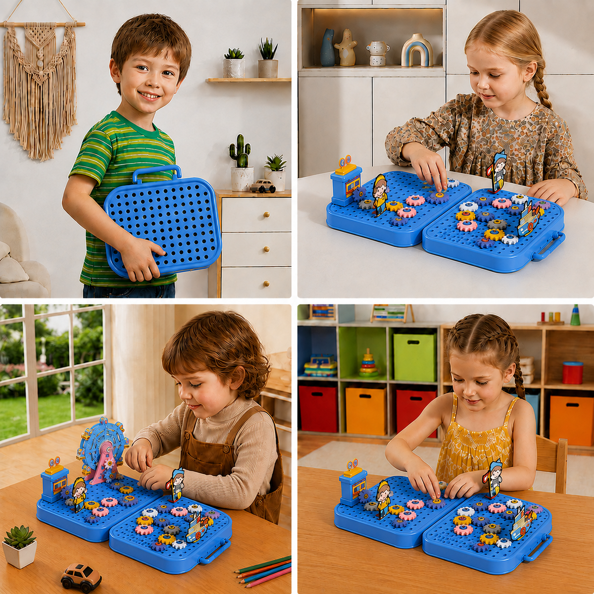 DIY Kids Engineering Tool Box with Building Board, Ferris Wheel & Electric Drill