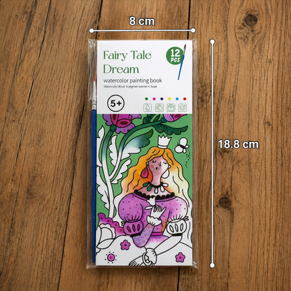 All-in-One Watercolour Painting Book with Built-In Paint & Brush