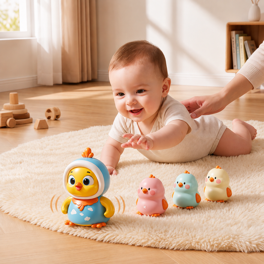 Wobbling Chicken Tummy-Time Toy
