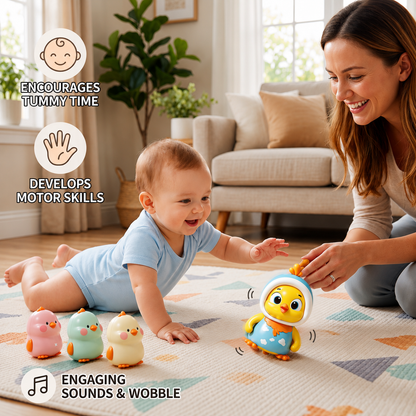 Wobbling Chicken Tummy-Time Toy