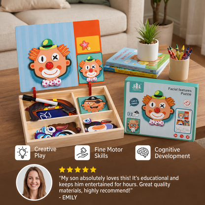 Magnetic Wooden Dress-Up & Matching Puzzle Board – Creative Learning Toy