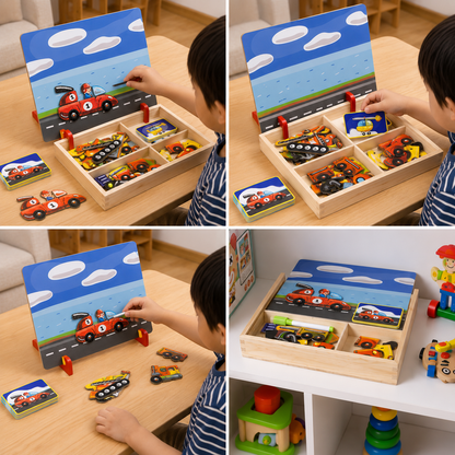 Magnetic Wooden Dress-Up & Matching Puzzle Board – Creative Learning Toy