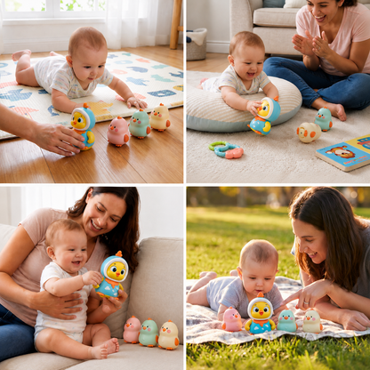 Wobbling Chicken Tummy-Time Toy