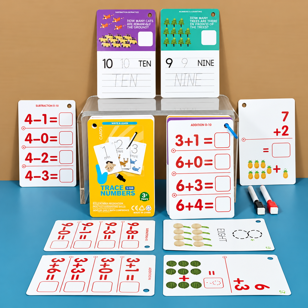 Reusable number and letter tracing book for children