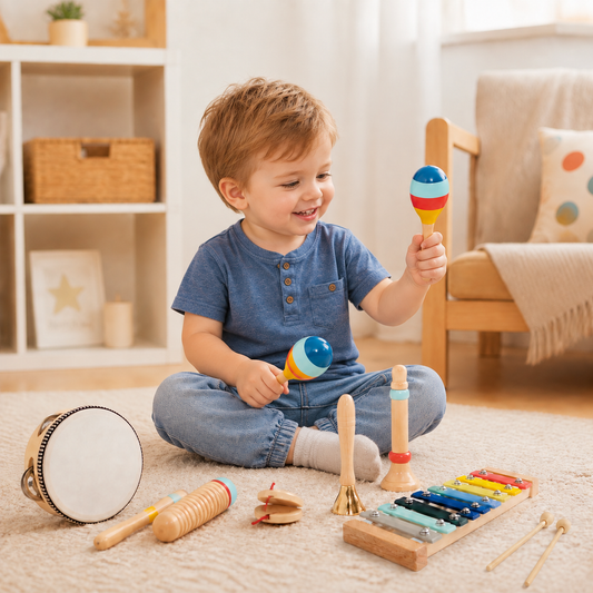 Wooden Musical Instrument Set – Montessori Percussion & Rhythm Learning Toys for Kids