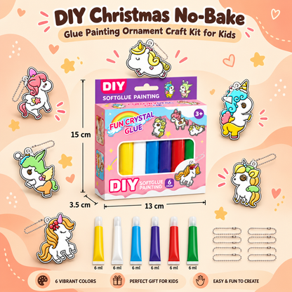 DIY Christmas No-Bake Glue Painting Ornament Craft Kit for Kids