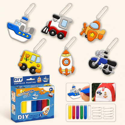 DIY Christmas No-Bake Glue Painting Ornament Craft Kit for Kids