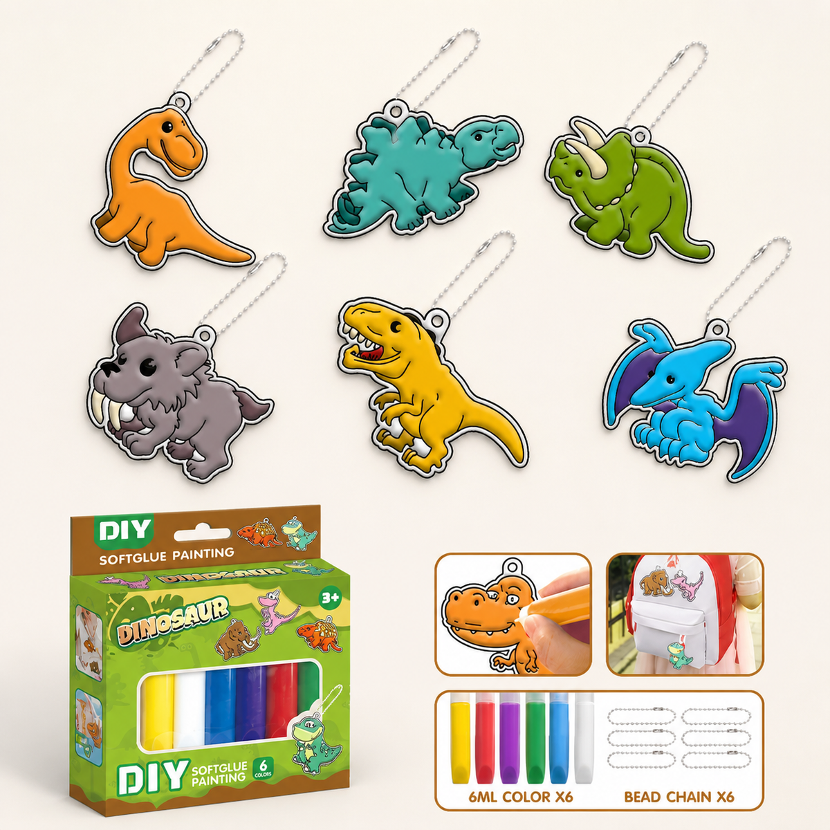 DIY Christmas No-Bake Glue Painting Ornament Craft Kit for Kids