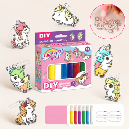 DIY Christmas No-Bake Glue Painting Ornament Craft Kit for Kids