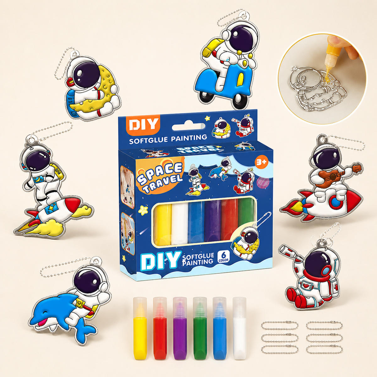DIY Christmas No-Bake Glue Painting Ornament Craft Kit for Kids