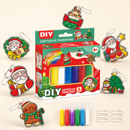 DIY Christmas No-Bake Glue Painting Ornament Craft Kit for Kids