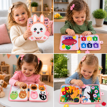 Montessori Touch & Feel Sensory Busy Book for Toddlers