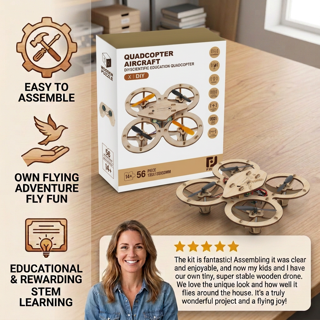 DIY Wooden RC Quadcopter Kit – Build Your Own Flying Adventure