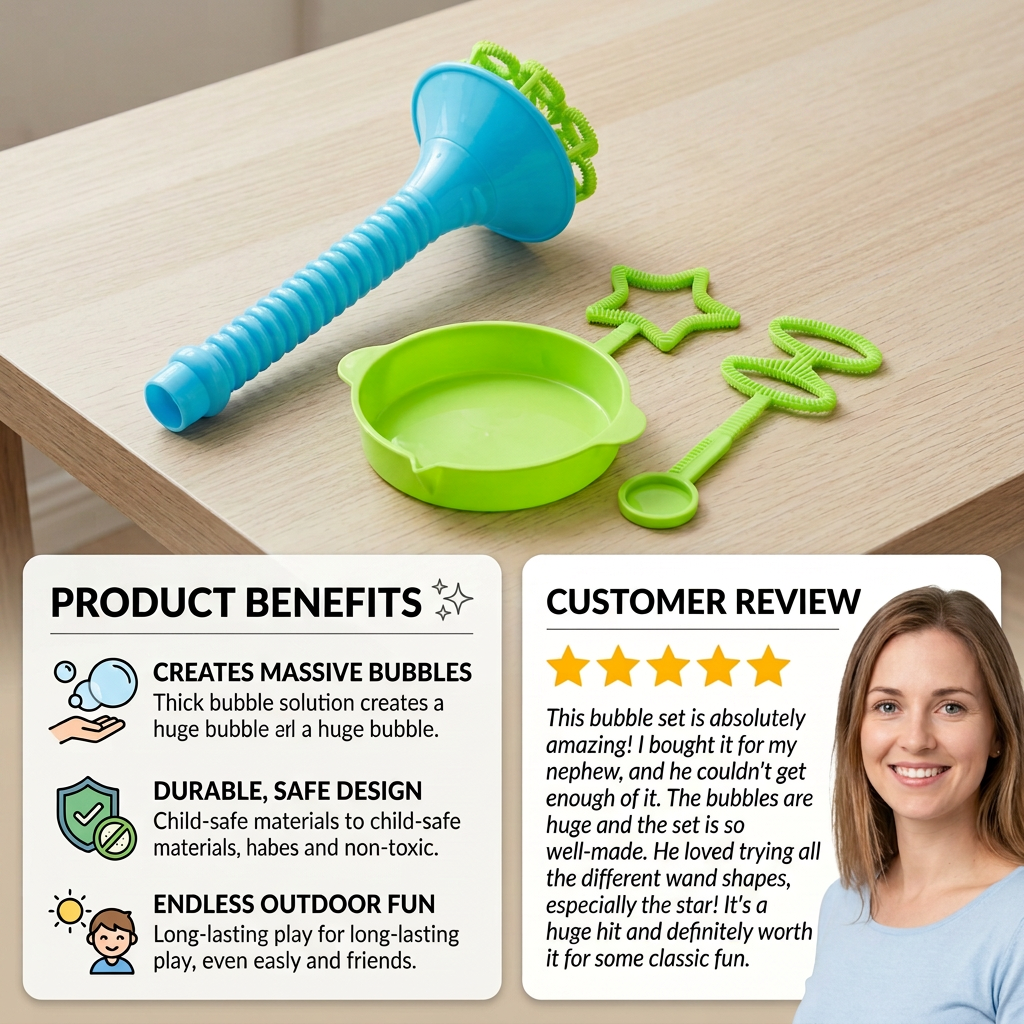 Magic Bubble Blower Stick Set
