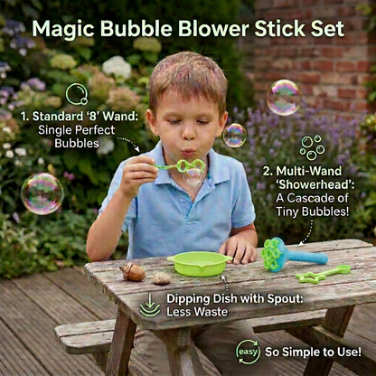 Magic Bubble Blower Stick Set