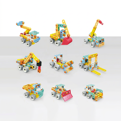 9-in-1 STEM Construction Vehicle Building Kit