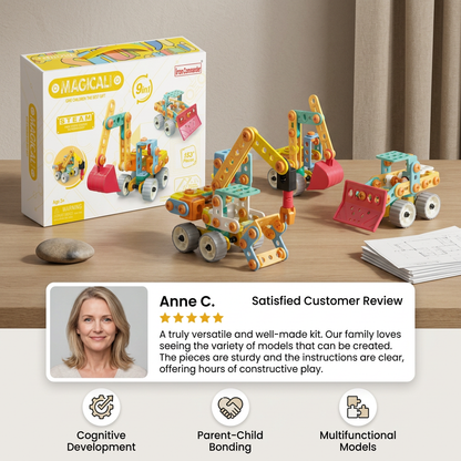 9-in-1 STEM Construction Vehicle Building Kit