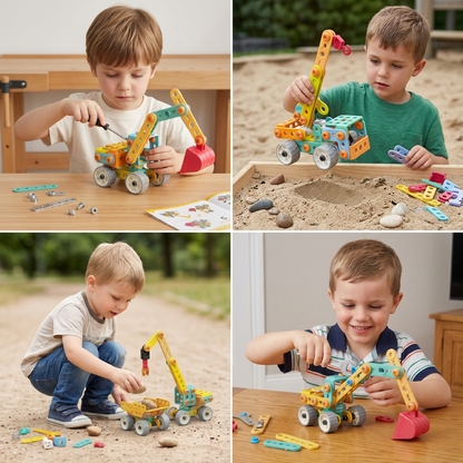 9-in-1 STEM Construction Vehicle Building Kit