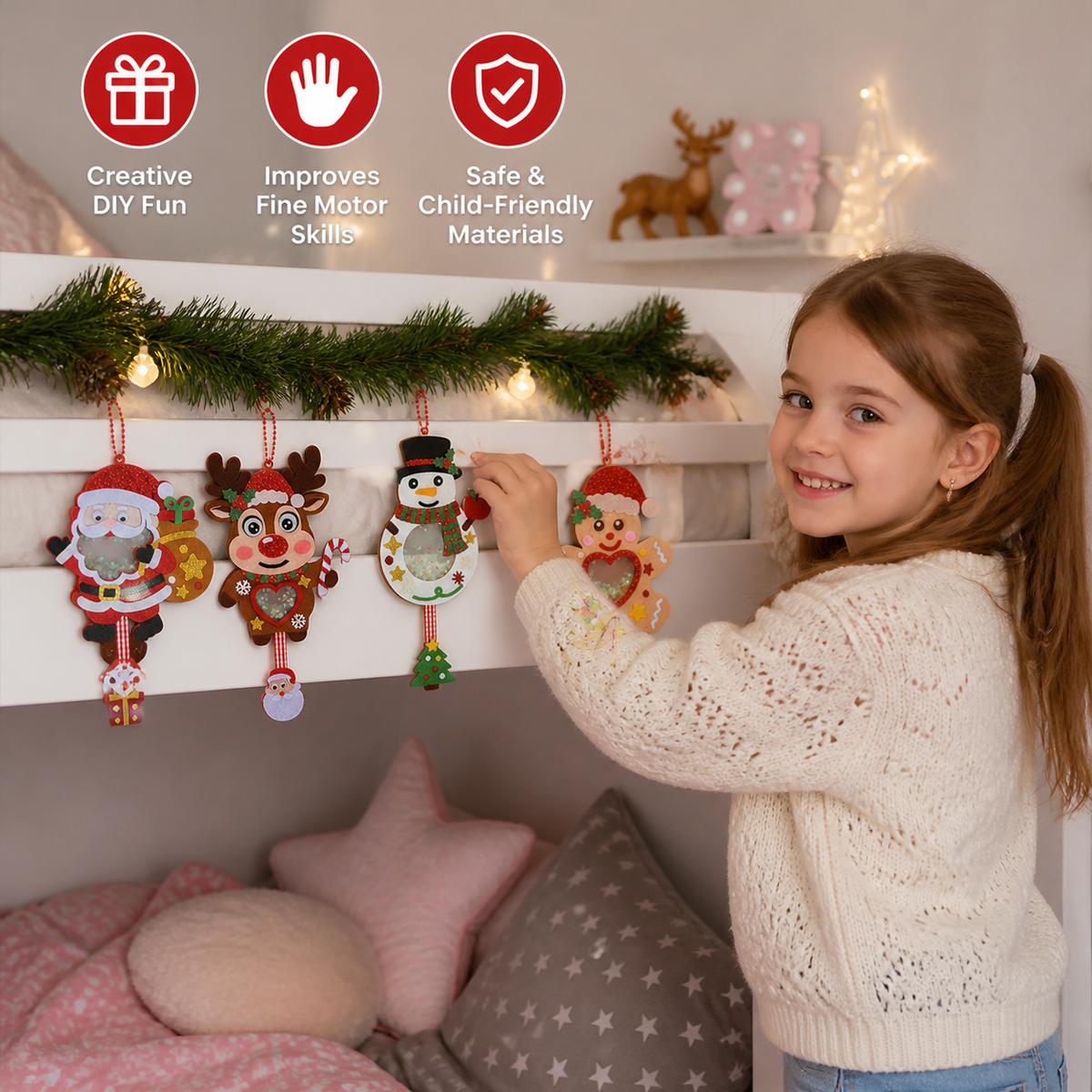 DIY Christmas Shaker Ornament Craft Kit for Kids