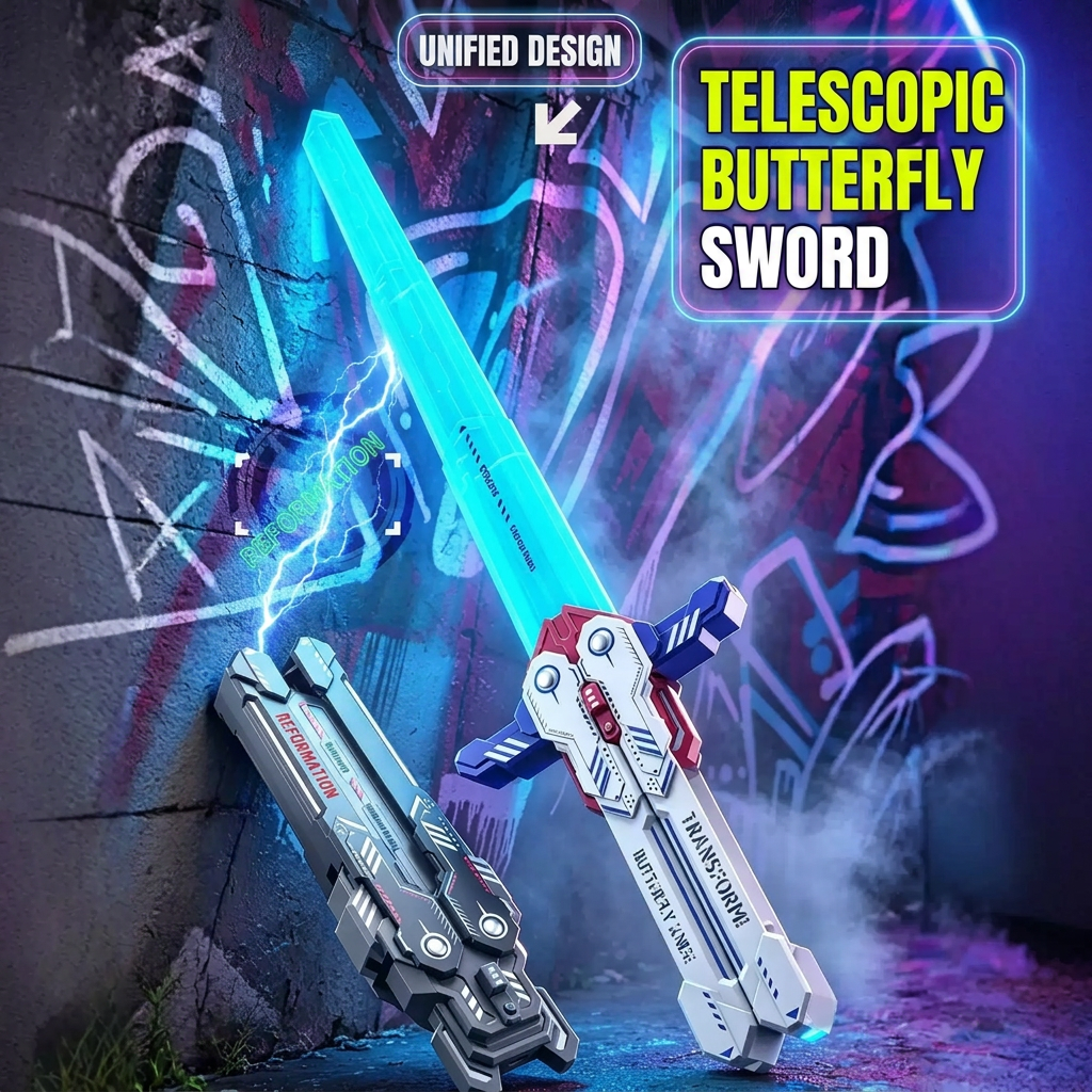 Glowing Telescopic Butterfly Sword Toy