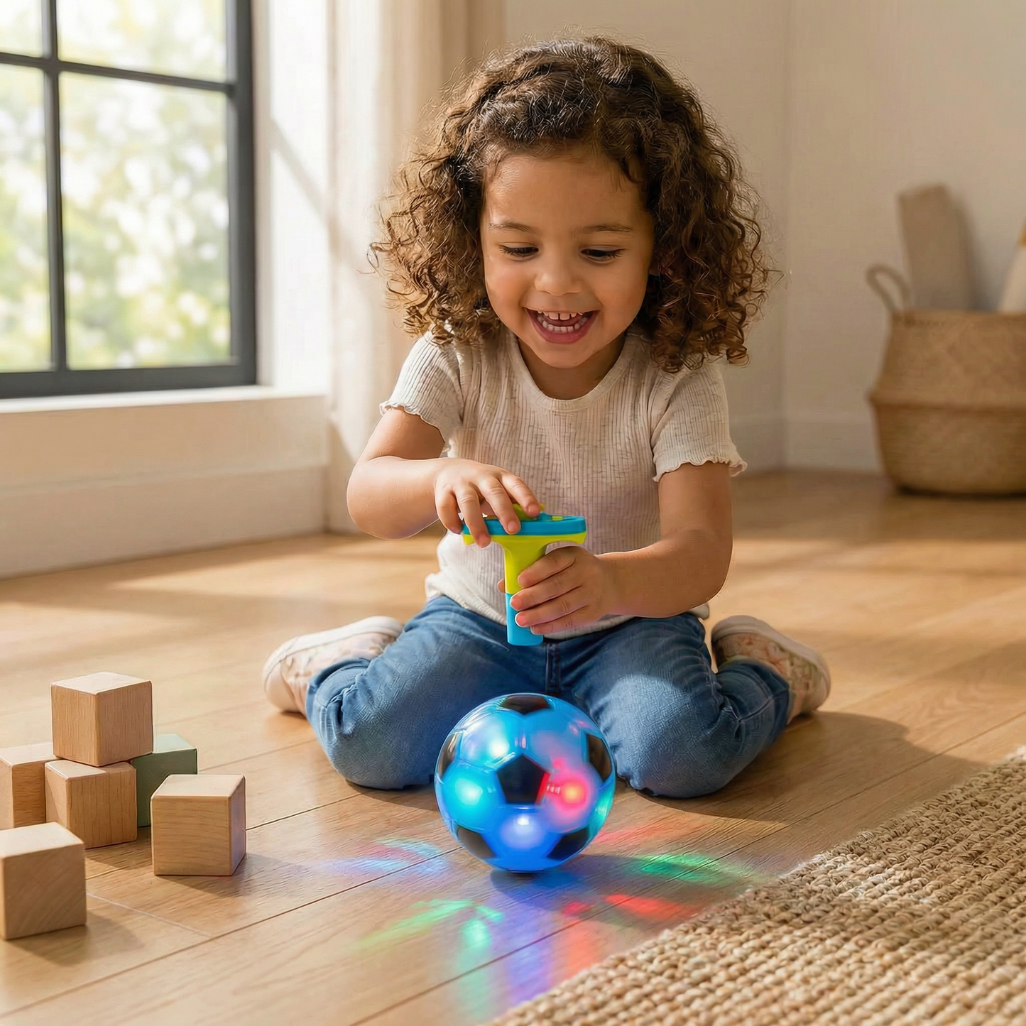 Luminous LED Football Spinning Top Toy