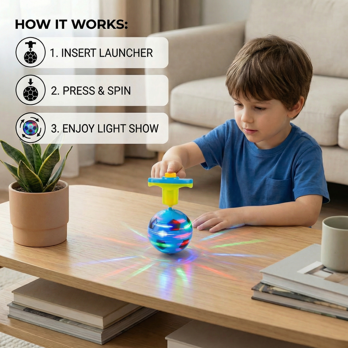 Luminous LED Football Spinning Top Toy