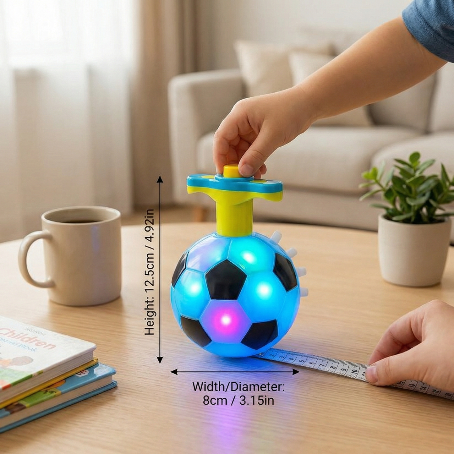 Luminous LED Football Spinning Top Toy