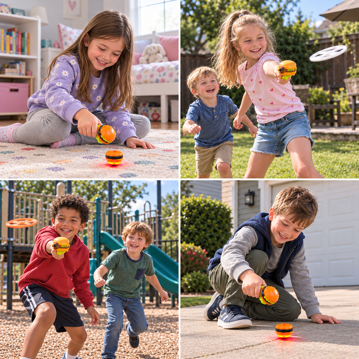 Kids’ 2-in-1 Spinning Top & Flying Spinner Launcher