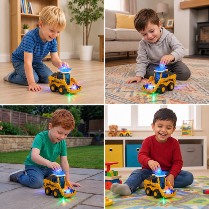 Musical Light-Up Excavator Toy with Continuous Ball Scooping Action