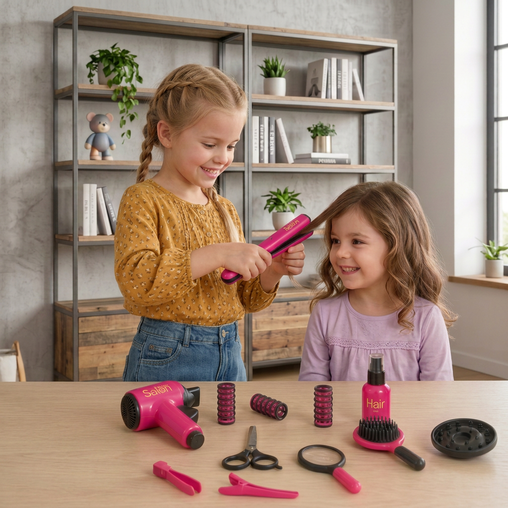 14-Piece Kids Hair Styling Salon Pretend Play Set