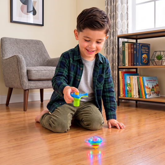 Interactive Light-Up Musical Spinning Top Toy for Kids