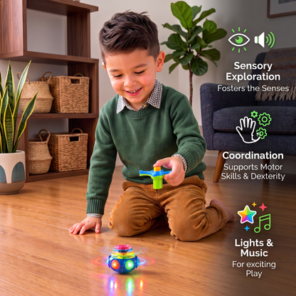 Interactive Light-Up Musical Spinning Top Toy for Kids
