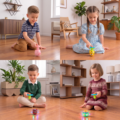 Interactive Light-Up Musical Spinning Top Toy for Kids