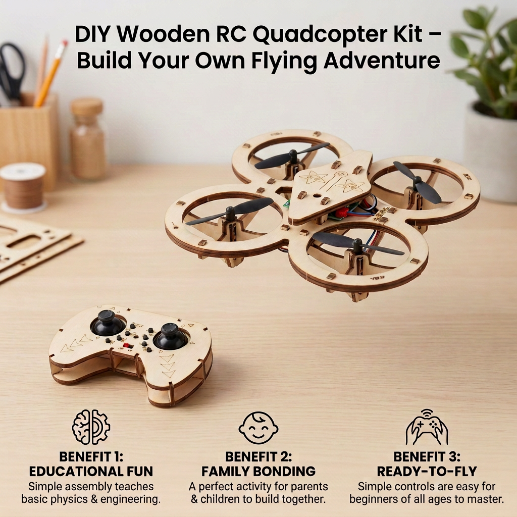 DIY Wooden RC Quadcopter Kit – Build Your Own Flying Adventure