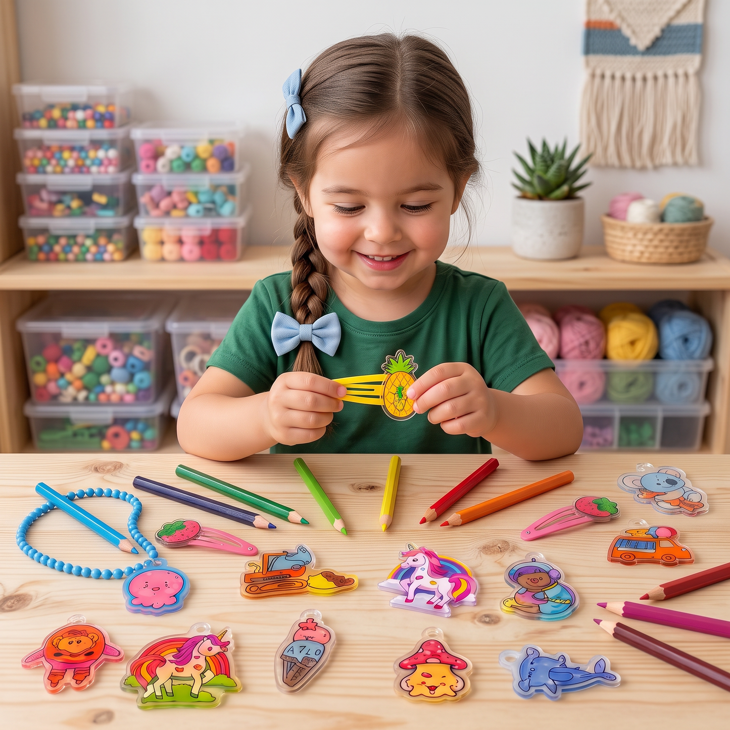 DIY Shrink Art Keychain & Charm Making Kit for Kids