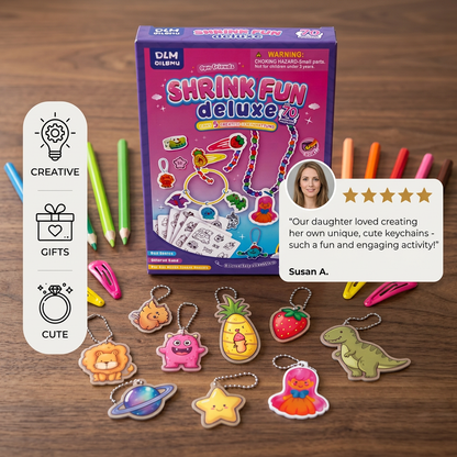 DIY Shrink Art Keychain & Charm Making Kit for Kids