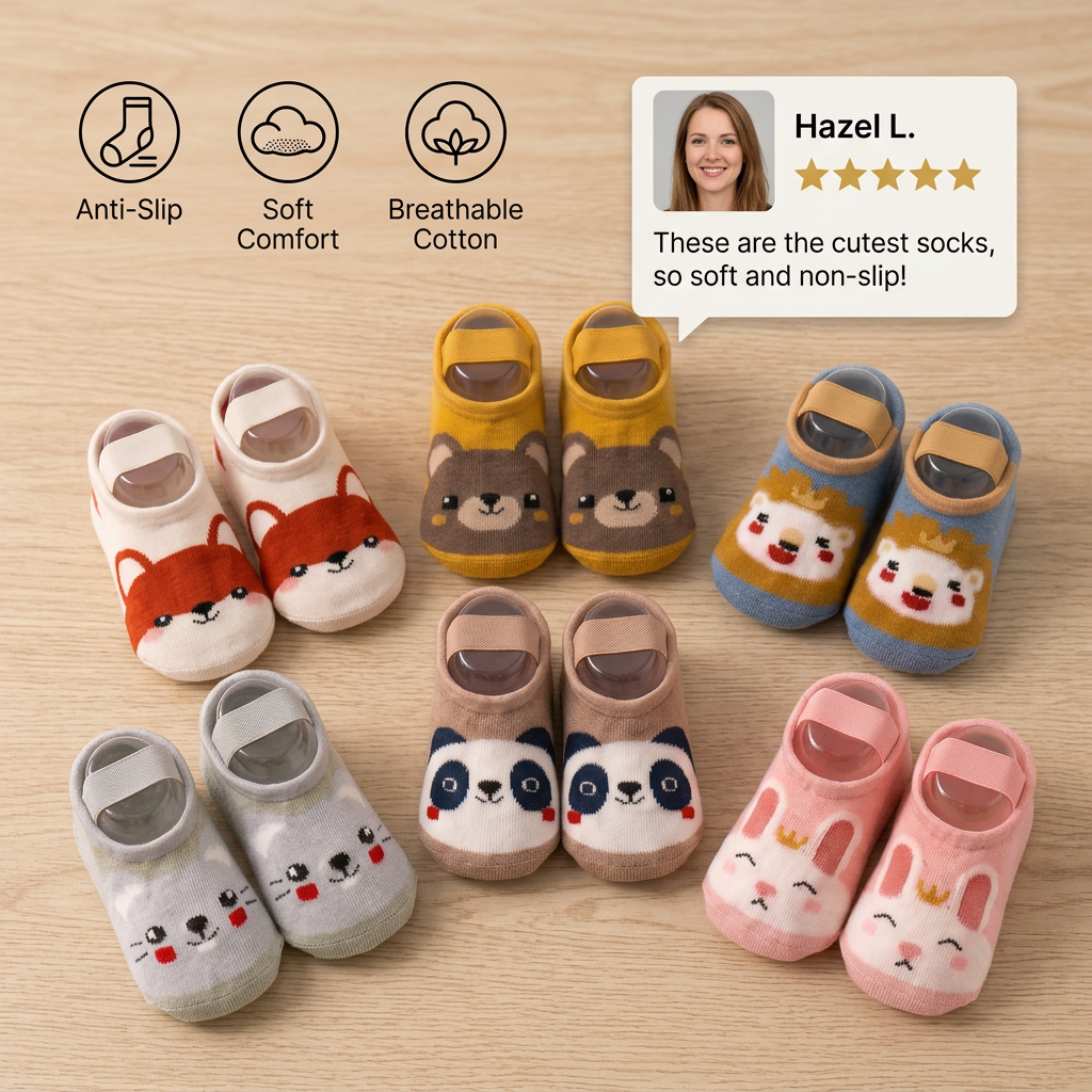 Non-Slip Cartoon Sock Shoes for Babies & Toddlers