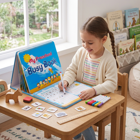 Montessori Busy Book – Reusable Preschool Learning Activity Book