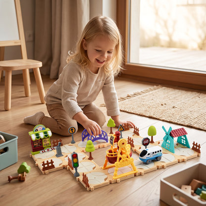 DIY Amusement Park Railway Building Set