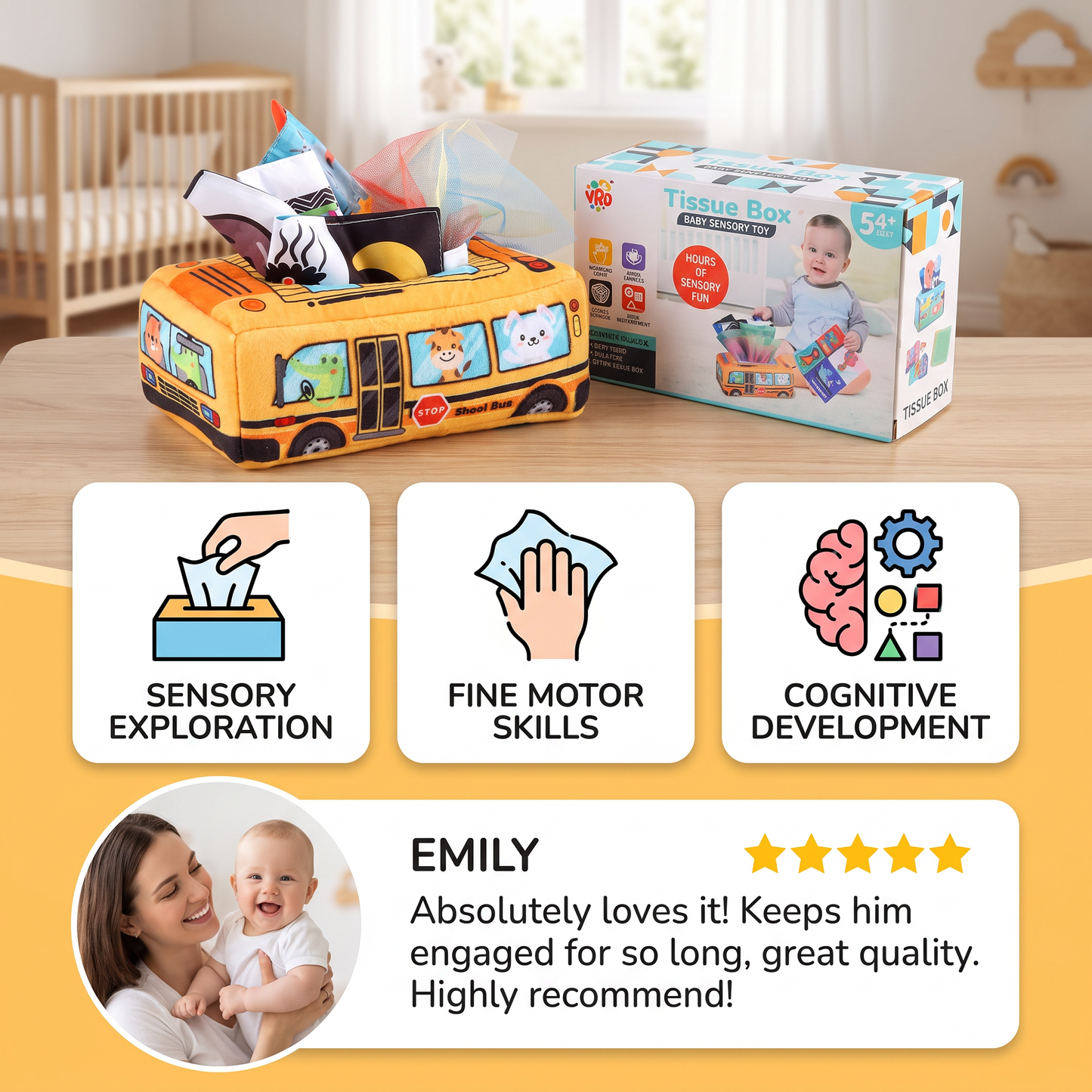 Montessori Magic Tissue Box – Sensory Learning Toy for Babies