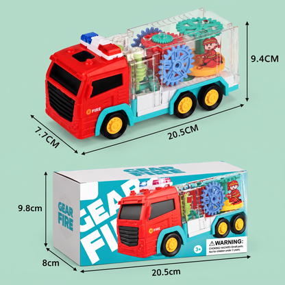 Interactive Fire Truck Toy with Colorful Moving Gears