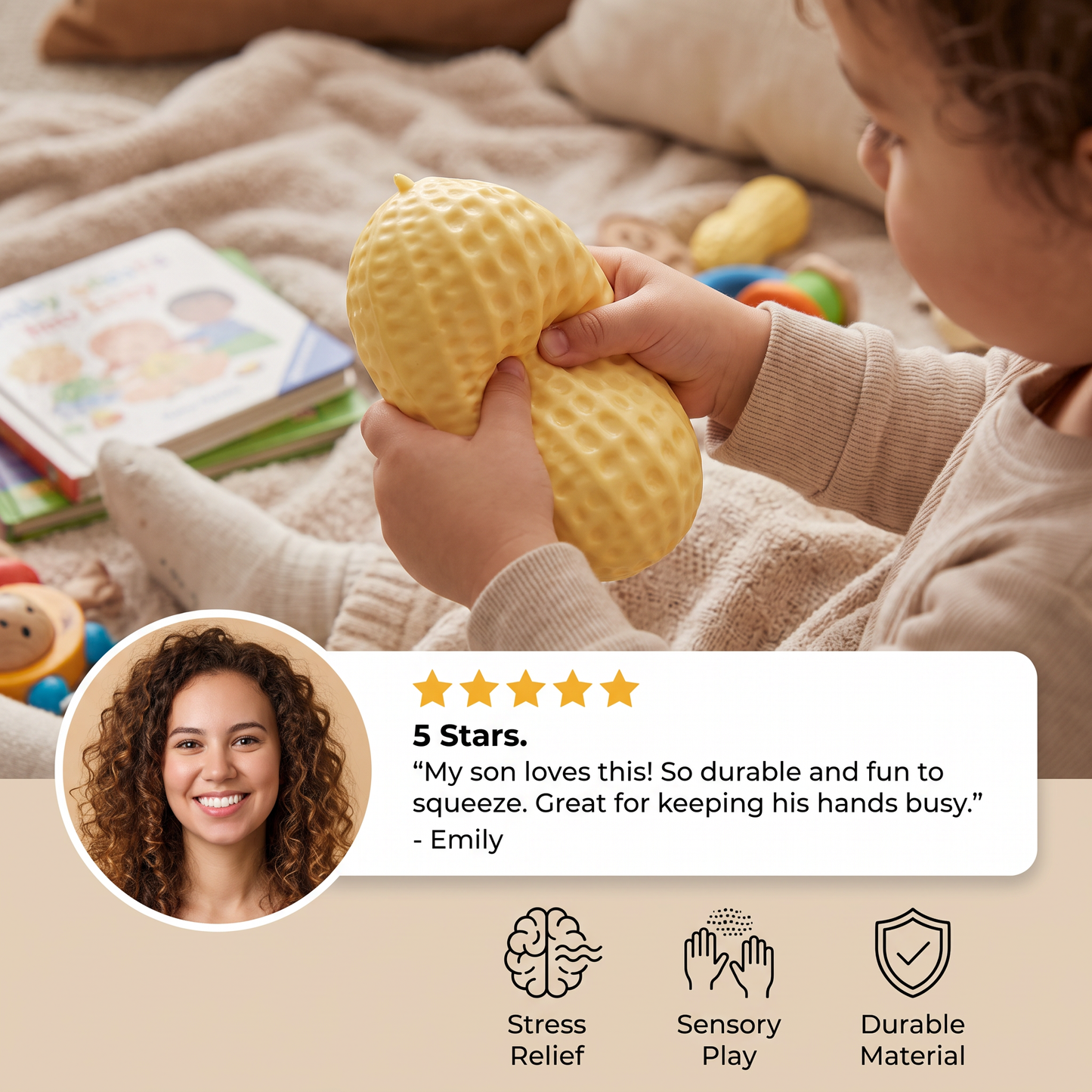 Jumbo Peanut Squishy Stress Toy