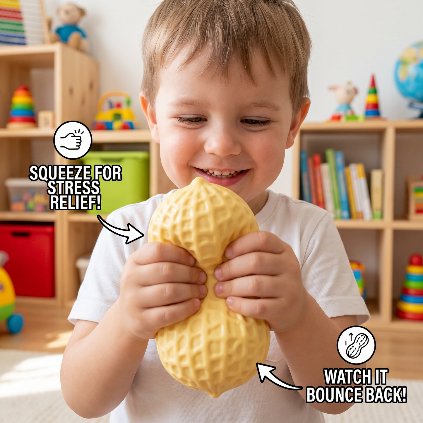 Jumbo Peanut Squishy Stress Toy