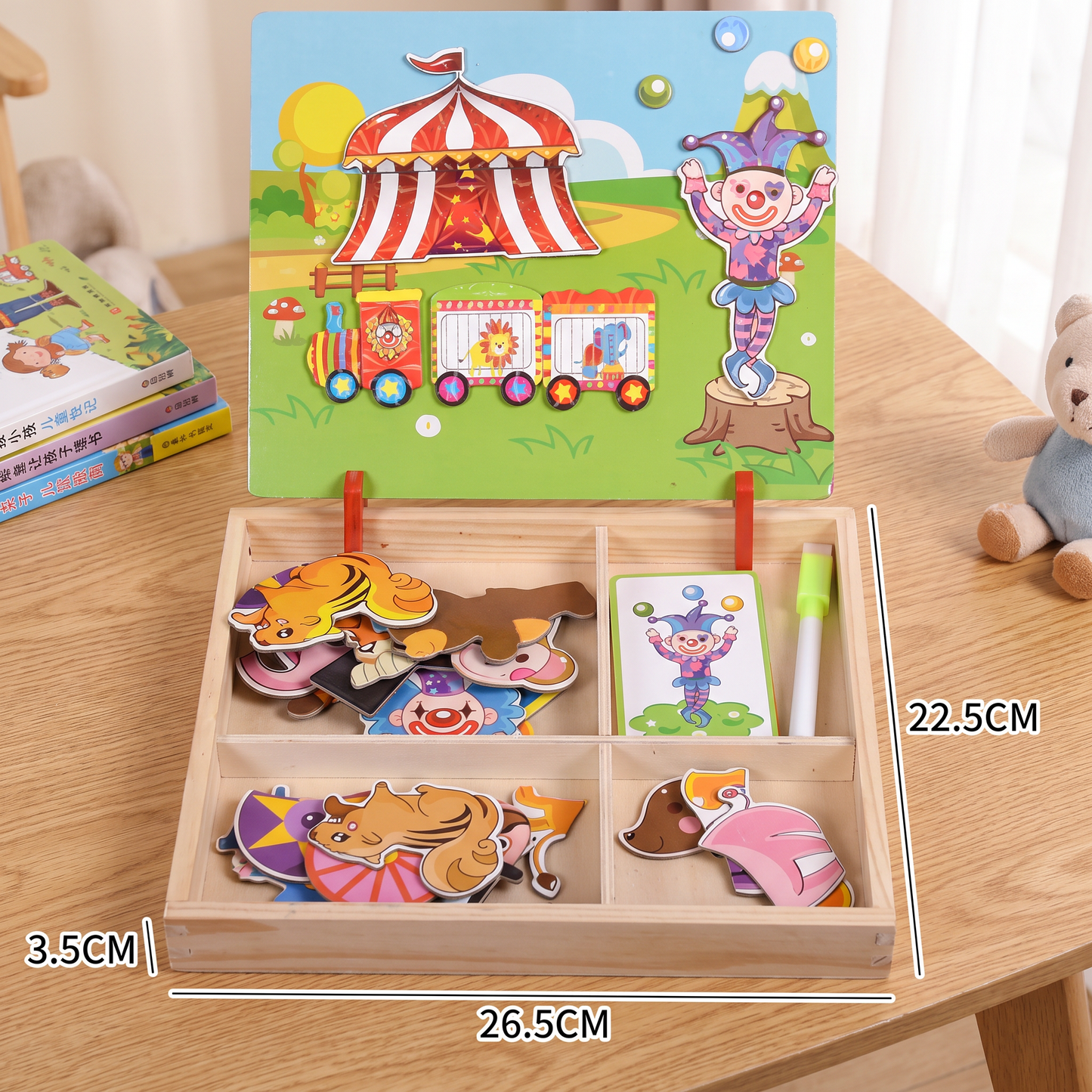 Magnetic Wooden Dress-Up & Matching Puzzle Board – Creative Learning Toy