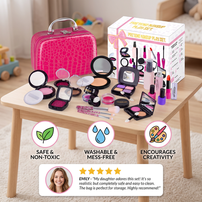 Make-up Play Set for Girls – Safe Kids Cosmetic Set with Practical Bag