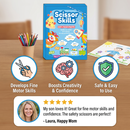 Kids Scissor Skills Activity Book – Safe Cutting Practice with Safety Scissors