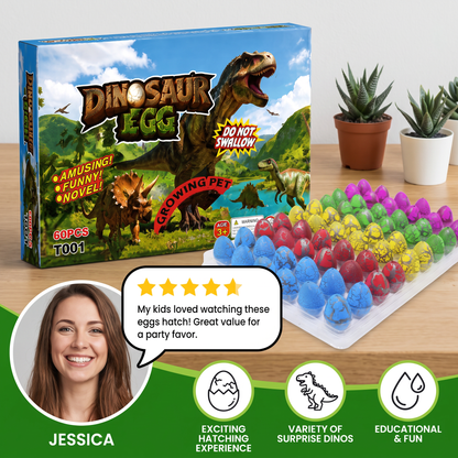 Hatching Dinosaur Egg Kit – Grow-in-Water Dino Eggs with Surprise Toys