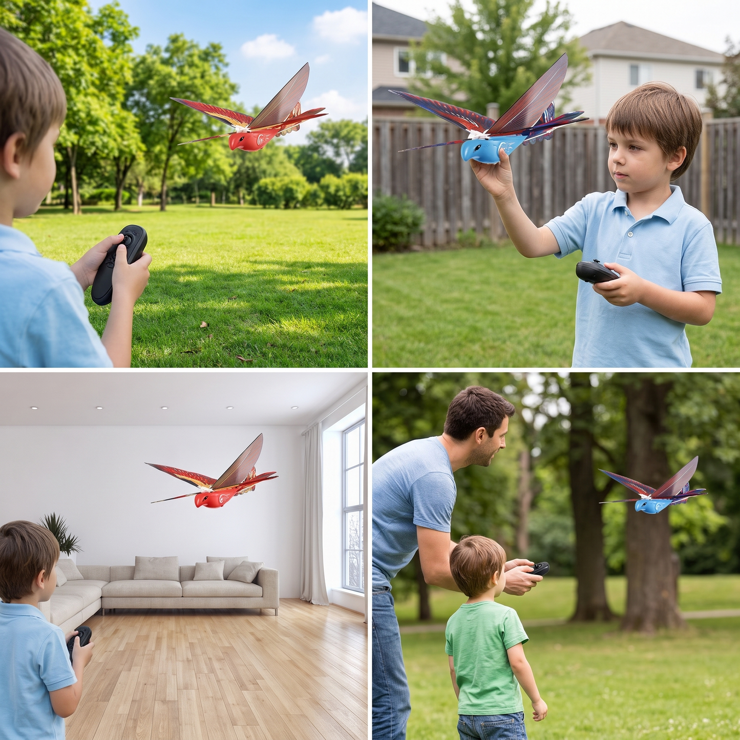 Remote Control Flapping-Wing Flying Bird Toy for Kids